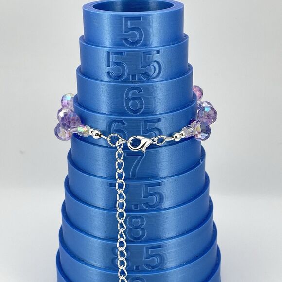 Purple AB Teardrop Glass Beaded Silver Tone Classic Boho Artisan New Handcrafted - Picture 4 of 5